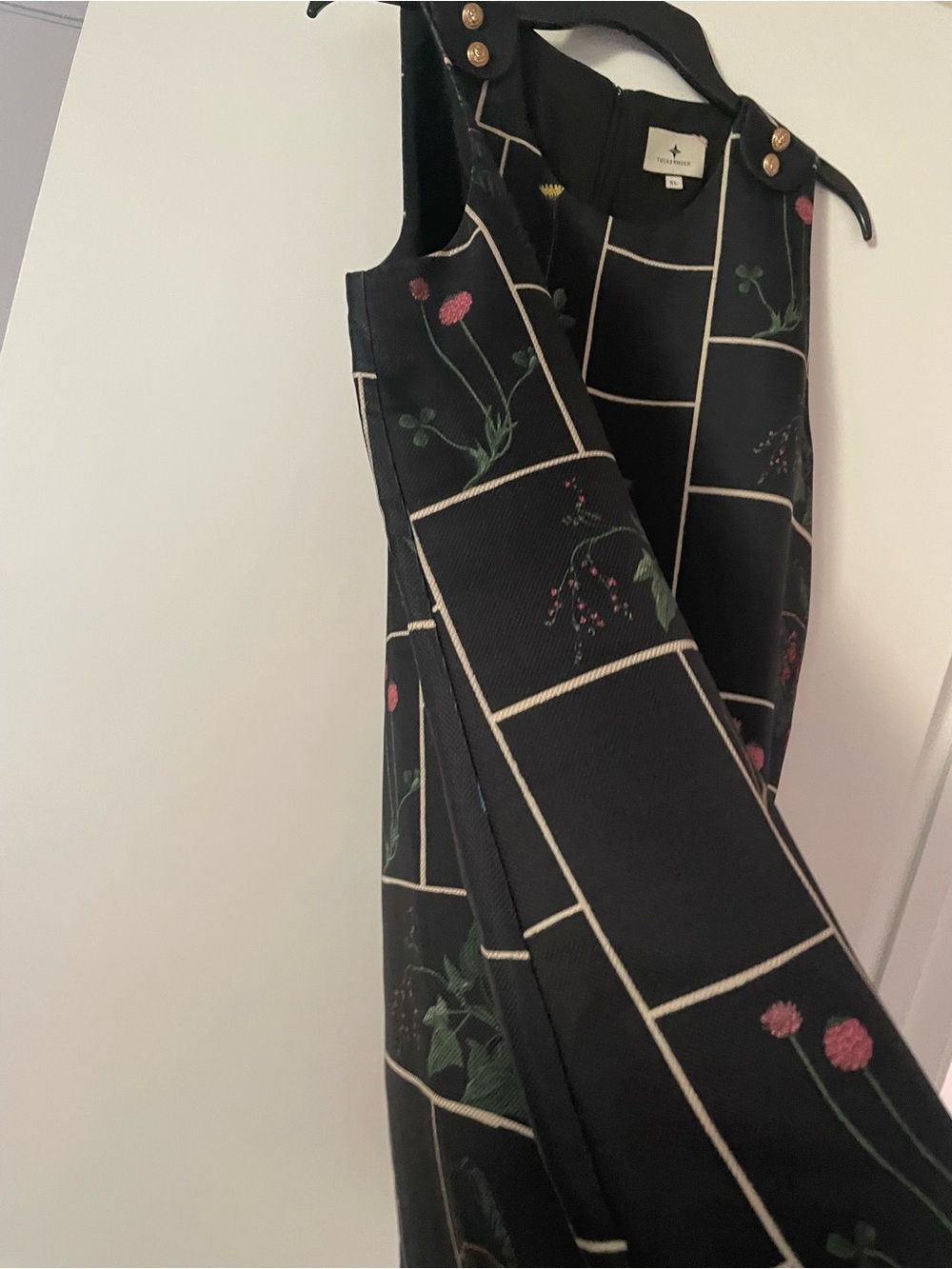 Tuckernuck Black Grid Floral A-Line Mini Dress - Picture 6 of 15